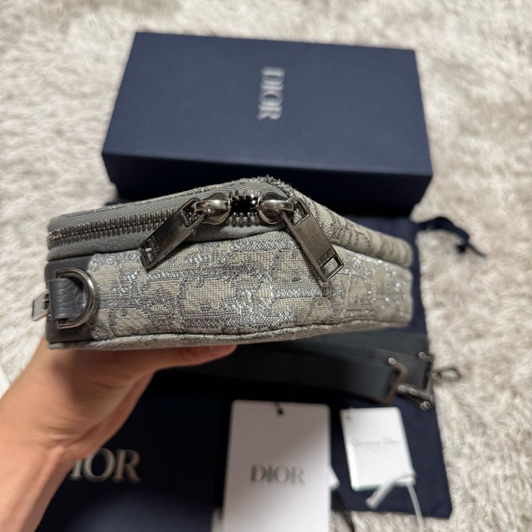 [ OS ] 디올 오블리크 루테늄 스트랩 파우치 메신저백 크로스백--5