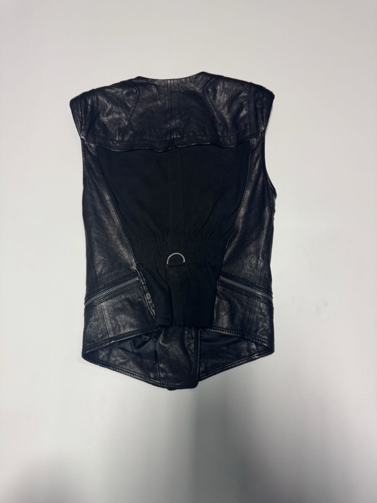 여성 지컷 리얼 양가죽 염소가죽 베스트 조끼 s 이미지