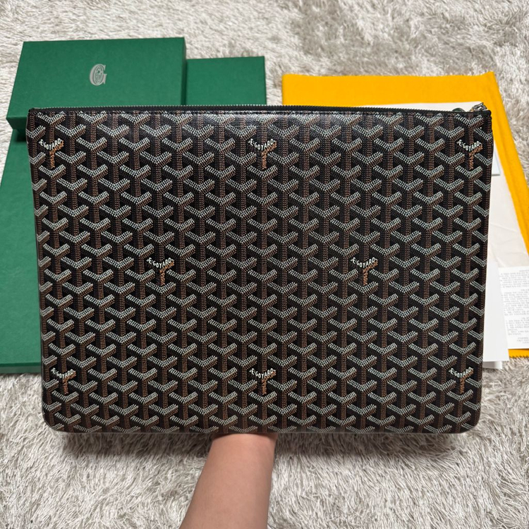 [ 키링 포함 , GM ] 고야드 세나 마카쥬 클러치백 블랙--1