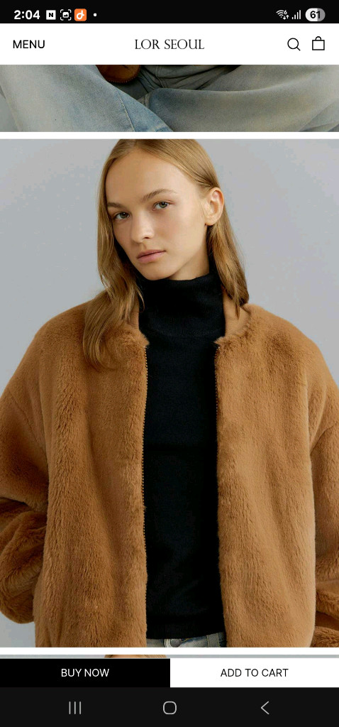 모이소 나무하나 피오 오버핏 집업 퍼 점퍼 이미지