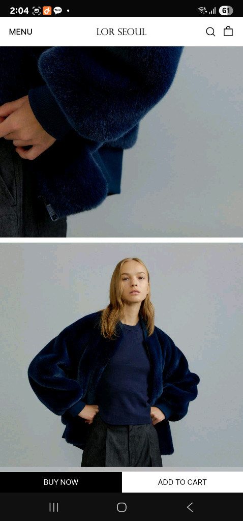 모이소 나무하나 피오 오버핏 집업 퍼 점퍼 이미지