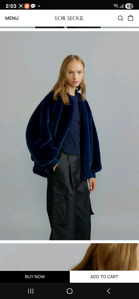 모이소 나무하나 피오 오버핏 집업 퍼 점퍼 이미지