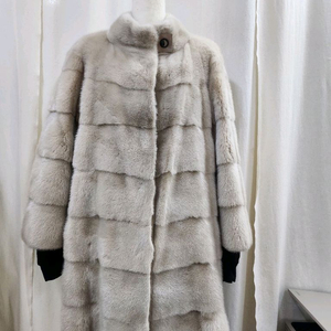 만조니24양면밍크코트66(반가슴52)총장81 명품밍크사진보다 연하색상 더 고급짐