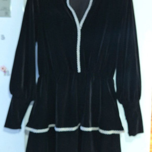 블랙 벨벳 티어드 원피스 파티 드레스 돌잔치 드레스