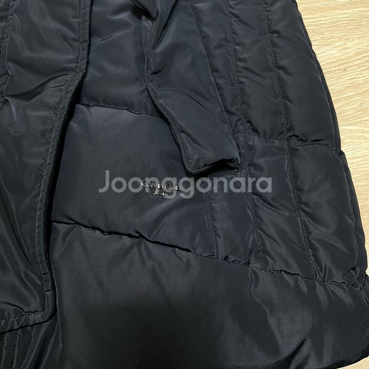 켈빈클라인 진스 여성 덕다운 와펜 후드 롱패딩 점퍼 [블랙] XS/85--4