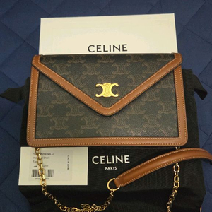 셀린느 트리오페 지갑 체인백 탄 WOC