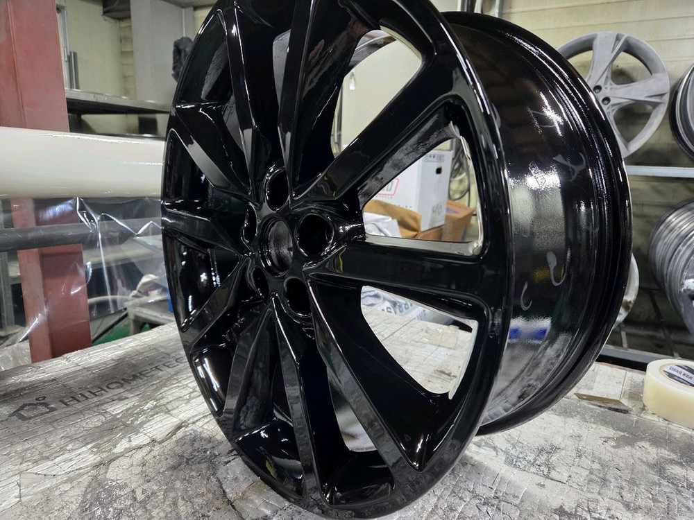 올뉴쏘렌토 19인치 순정 크롬도장 휠 박리후 분체블랙유광 도장복원 제품--7