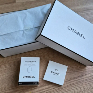 샤넬 핸드크림 넘버5팔찌 라크렘망 박스새상품 현대백화점구매