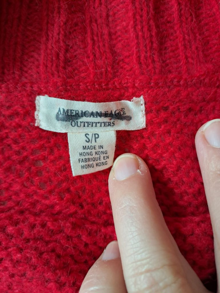 아메리칸 이글* 오프숄더 레드니트--1