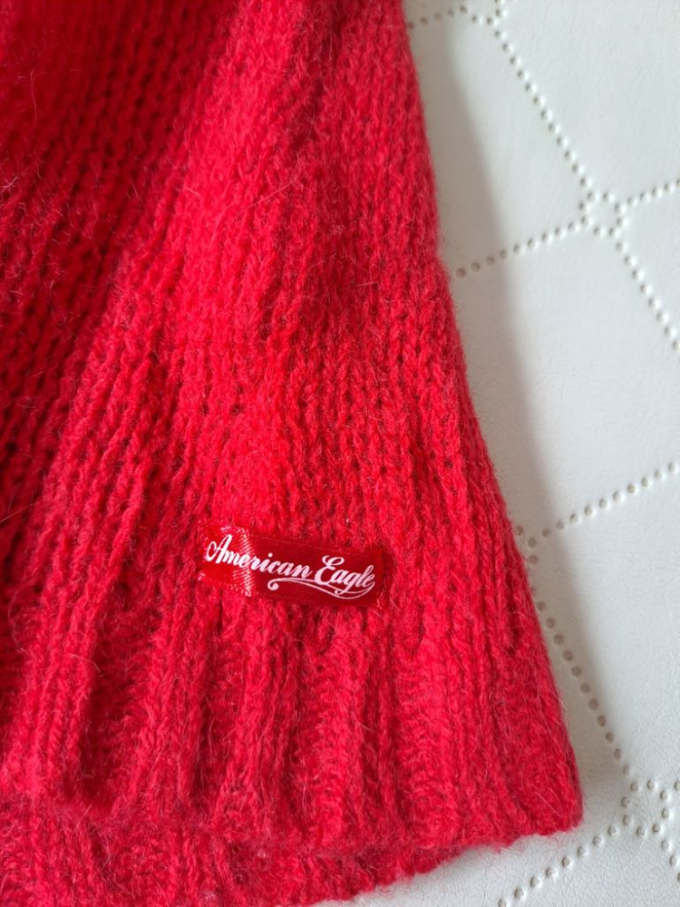 아메리칸 이글* 오프숄더 레드니트--2