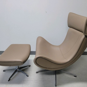 라운지 가죽체어 풋스툴