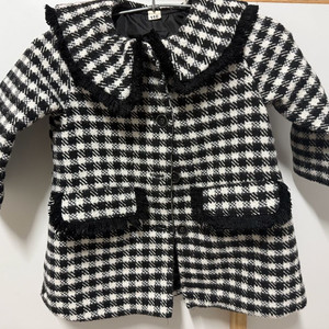 여아 체크 패턴 코트 110사이즈