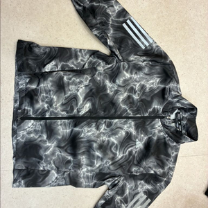 아디다스 바람막이 자켓 블랙마블 패턴(러닝자켓)