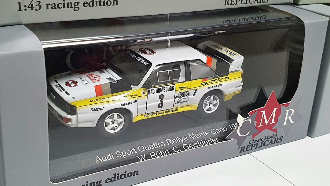 1:43 1/43 CMR 아우디 콰트로 그룹B 랠리카 4대 다이캐스트 일괄 세트--2