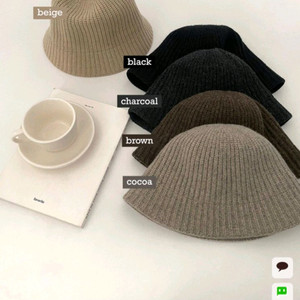 98도씨 니트 골지 버킷햇 베이지 이미지