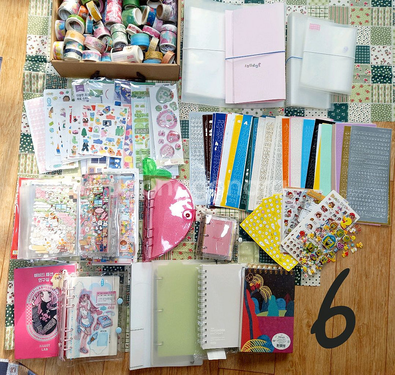 다꾸세트박스 다이어리 스티커 마테 메모지 랩핑지 인스 떡메 스티거모음 파일등--5