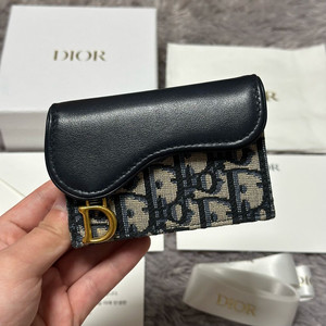 [풀구성] 디올 오블리크 새들 플랩 카드지갑 베이지 신형