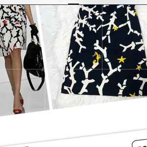 구찌 하이 웨이스트 프린트 A라인 스커트 (44사이즈)