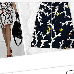 구찌 하이 웨이스트 프린트 A라인 스커트 (44사이즈)