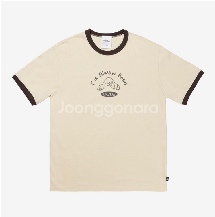 아이앱X이별에 필요한 티셔츠 아이보리 브라운 XL 판매--2