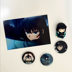 귀멸의칼날 귀칼 무이치로 굿즈 어깨쿵 꾸벅 가챠 팝업 특전 엽서 뱃지 이미지