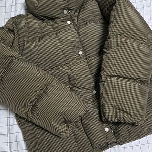 구호플러스 체크 패턴 여성 패딩 점퍼(프리사이즈)