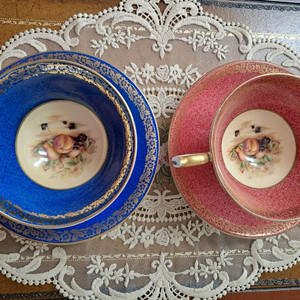 앤틱 엔슬리 오차드골드 피오니 찻잔 1셋트값