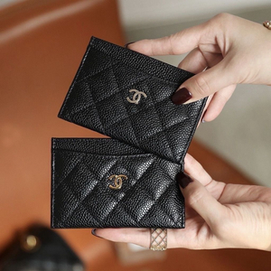 샤넬 캐비어 레더 카드지갑