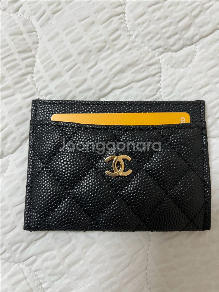 샤넬 캐비어 레더 카드지갑--1