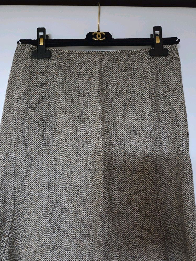 막스마라 MaxMara 헤링본 트위드 플레어 스커트 (40)--1