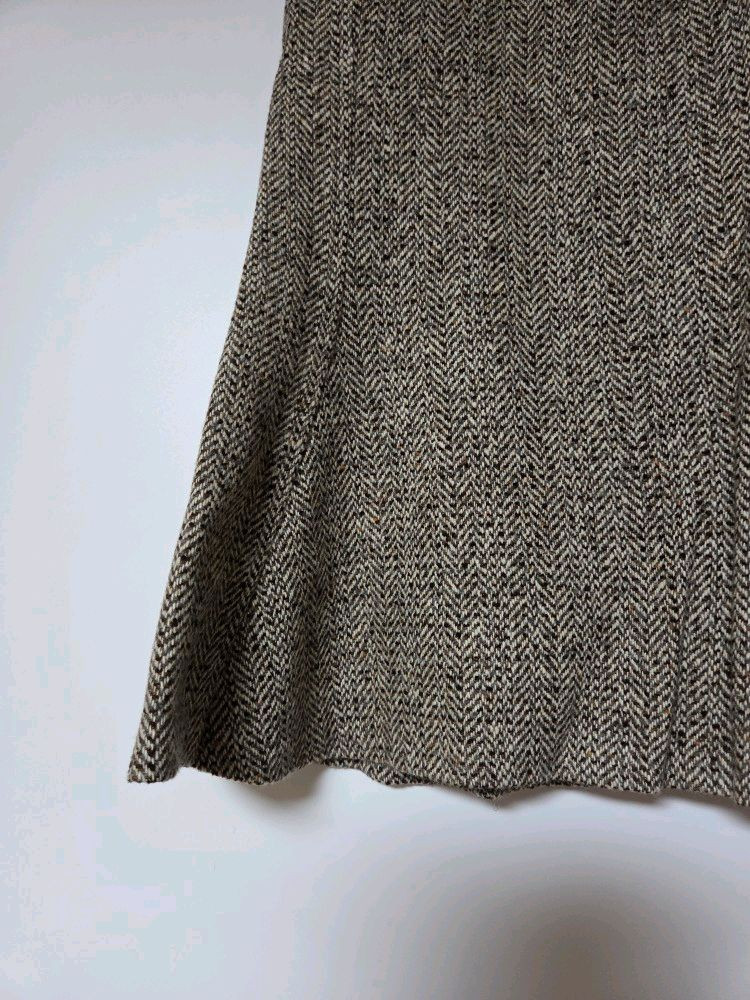 막스마라 MaxMara 헤링본 트위드 플레어 스커트 (40)--3