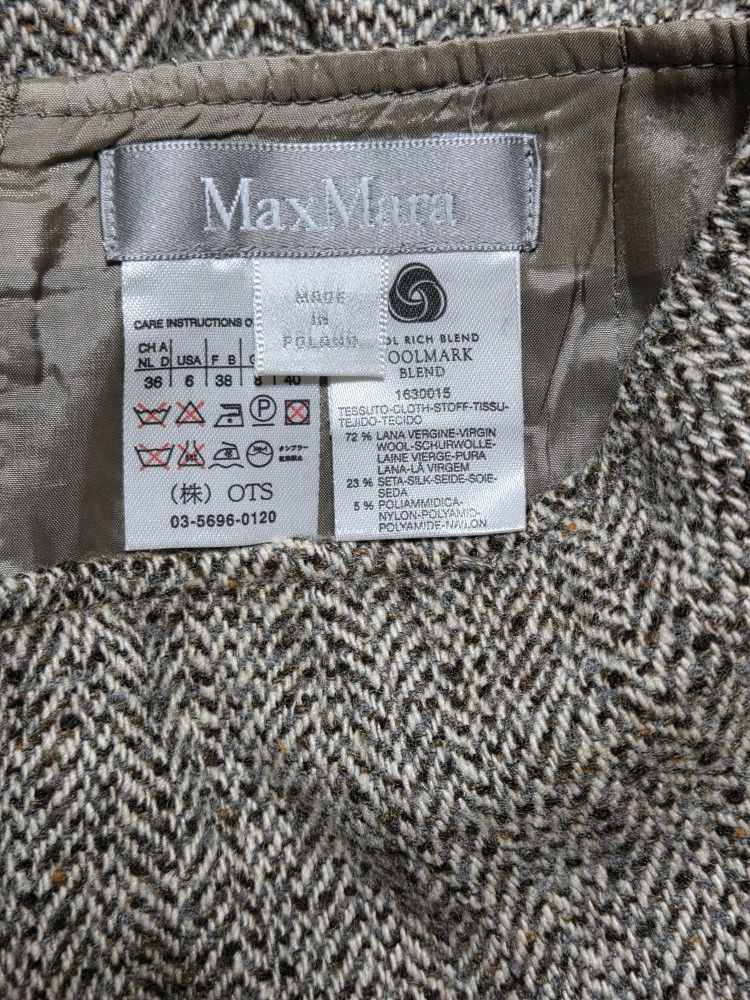 막스마라 MaxMara 헤링본 트위드 플레어 스커트 (40)--9