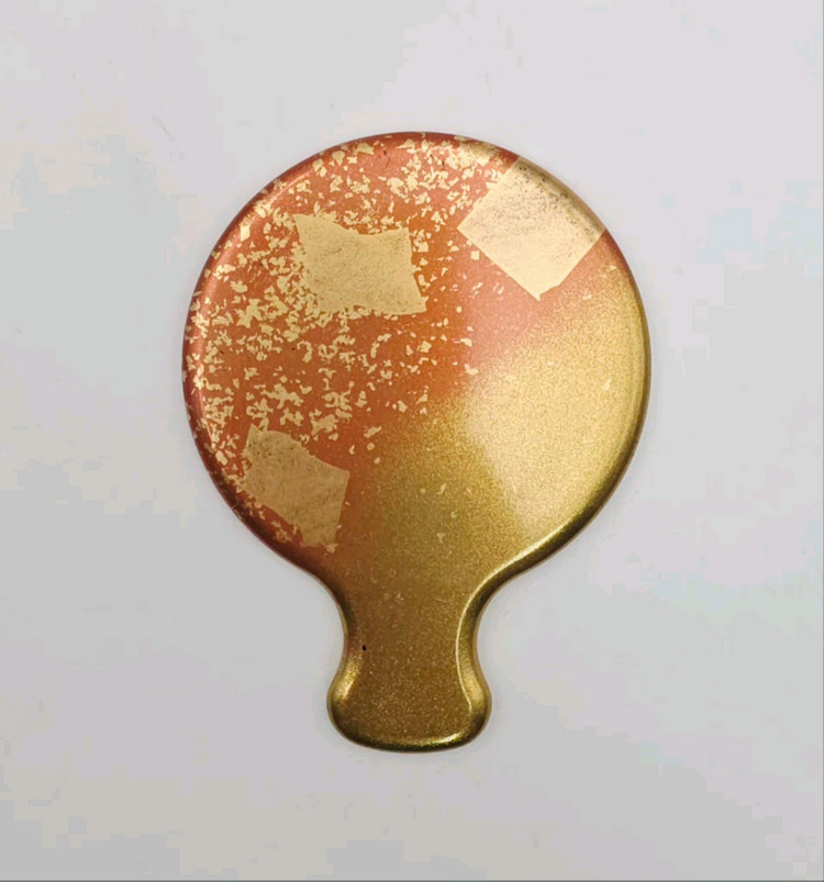 #127 금박 옻칠 미니 손거울.--1