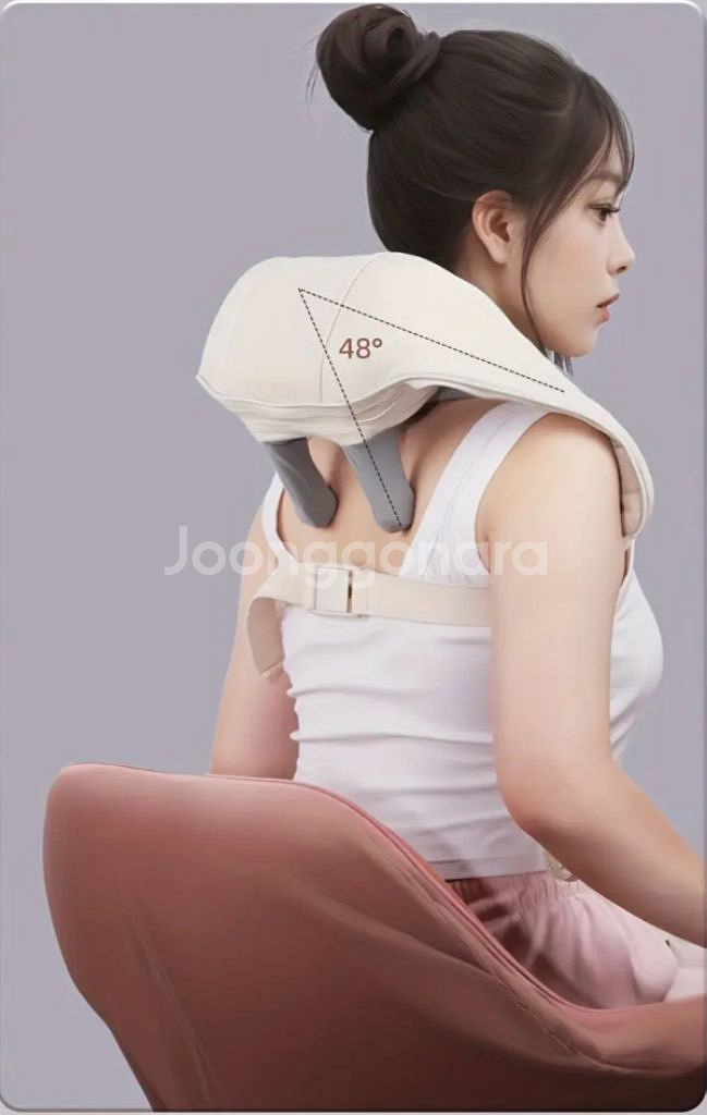 정품)무선 열기능 목/어깨 USB충전식 마사지 미개봉열--5