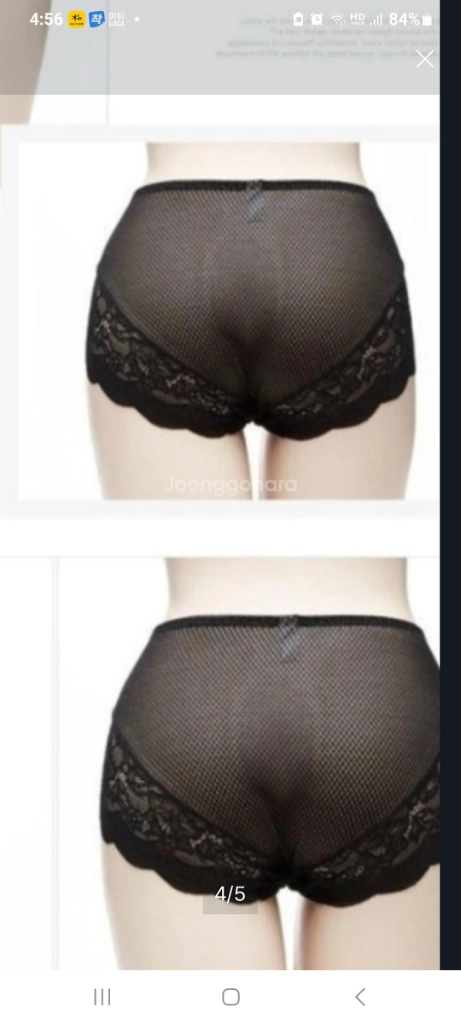 블랙 컨심 올 플라워 레이스 팬티90~95M 이미지