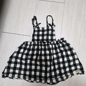 알퐁소 아기 체크 멜빵 원피스 블랙 100사이즈