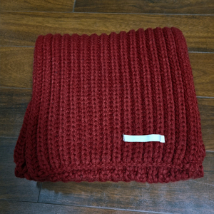 굵은 게이지 리브드 골지 모노톤 단색 목도리