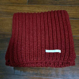 굵은 게이지 리브드 골지 모노톤 단색 목도리