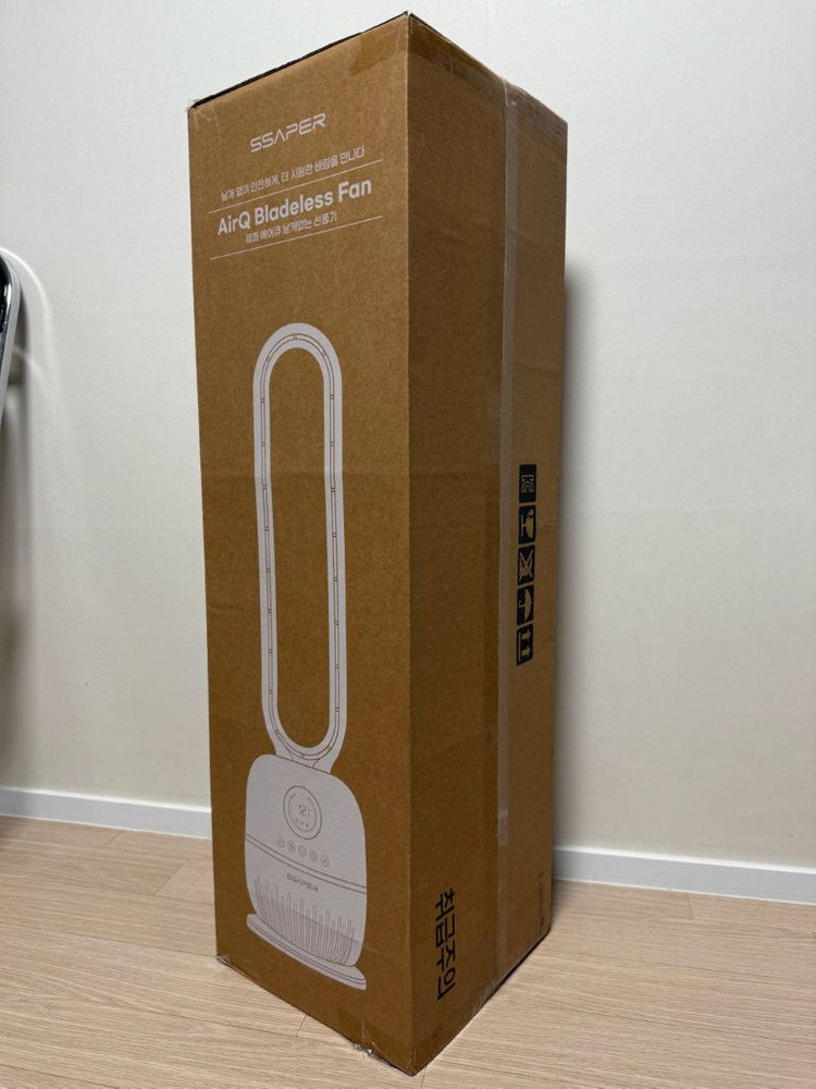 [새상품] SSAPER 셰퍼 에어큐 날개없는 선풍기 (리모컨o)--2