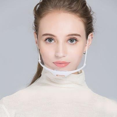 새 6개 1회용 투명 마스크 주방 침 방지 위생 급식 이미지