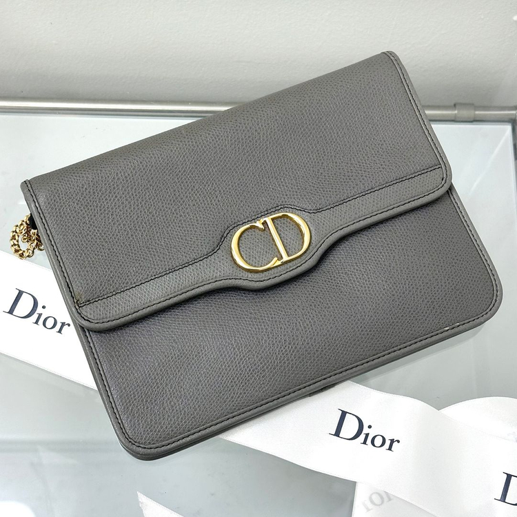 디올 그레이 CD로고 골드체인 스몰 숄더크로스백 4VDIB33477--4