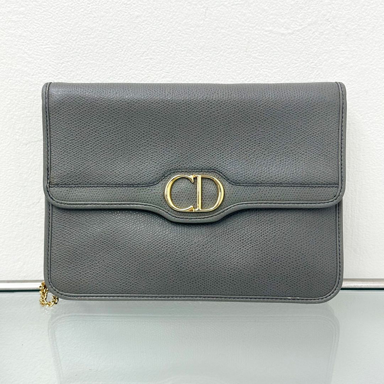디올 그레이 CD로고 골드체인 스몰 숄더크로스백 4VDIB33477--5