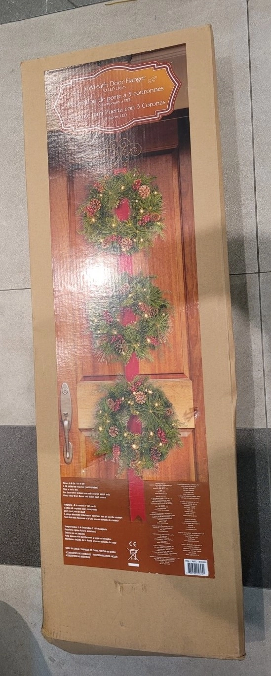 크리스마스 문걸이 3단 장식화환 미사용제품입니다 이미지