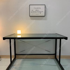 강화글라스 & 철제다리 책상 데스크 1200