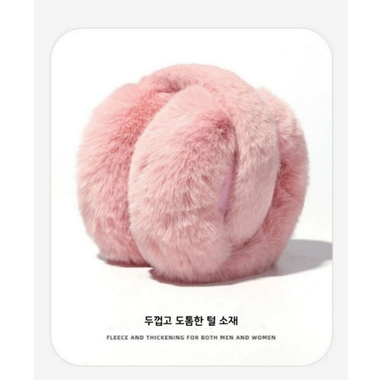 핑크 털 접이식 마카롱 귀마개 귀도리 이미지
