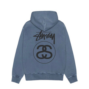 새상품 스투시 스탁 링크 피그먼트 다이드 후드 네이비