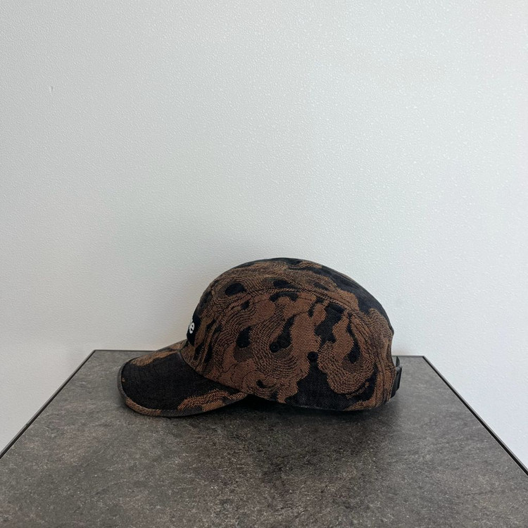 (OS) 슈프림 박스로고 캠프캡 모자 플레임 데님 브라운--1