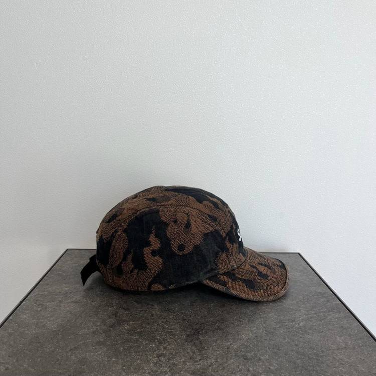 (OS) 슈프림 박스로고 캠프캡 모자 플레임 데님 브라운--2