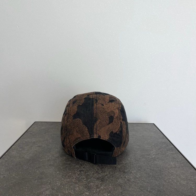 (OS) 슈프림 박스로고 캠프캡 모자 플레임 데님 브라운--3