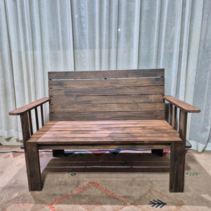 빈티지 원목 야외 벤치의자